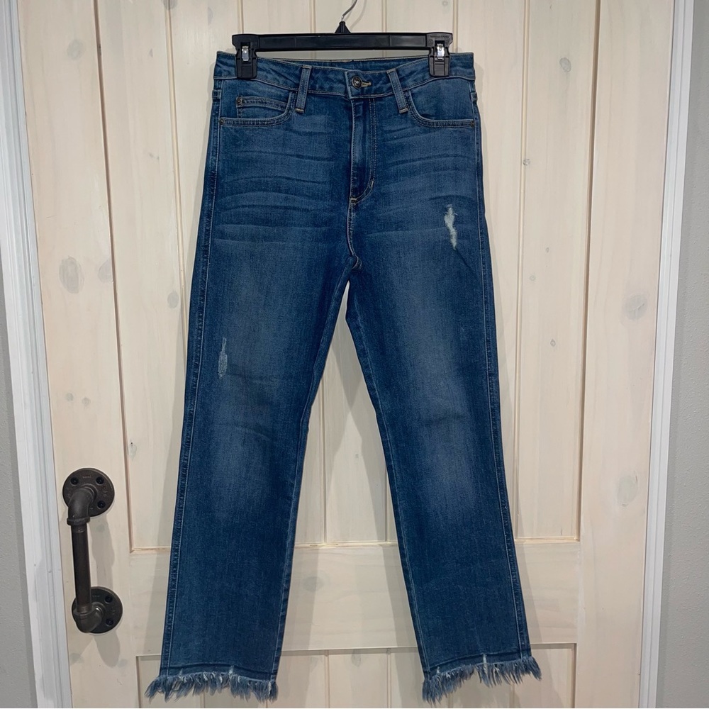 Just Black Distressed Chewed Hem Jeans- size 26